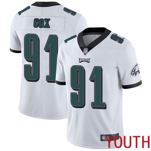 Youth Philadelphia Eagles #91 Fletcher Cox White Vapor Untouchable NFL Jersey Limited Player Football